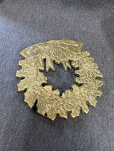 Vintage Penco Solid Brass Christmas Wreath 6” diameter - $16.36