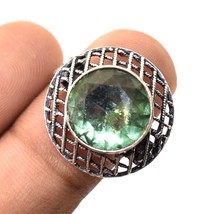Green Amethyst Faceted Handmade Valentine&#39;s Day Gift Ring Jewelry 6.75&quot; SA 2428 - £4.14 GBP