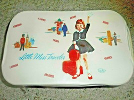 Little Miss Traveler Suitcase Cream Color Zips Handle Vinyl Doll Case Vi... - £20.90 GBP