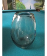 KASTRUP HOLMEGAARD Denmark Crystal Bulb Smoke Glass VASE Signed MIDCENTURY - $3,634.38 MXN