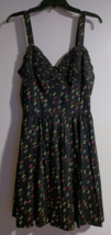 TRASHY DIVA BLACK HOURGLASS GEOMETRIC PRINT JAZZY 50s/60s SUNDRESS SIZE 10 - £61.01 GBP