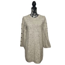 Madewell Donegal Button Sleeve Sweater Dress Knit Cream Speckled - Size ... - £36.51 GBP