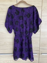 JESSICA SIMPSON Purple Black Leopard Animal Print Relaxed Fit Dress Small #w1 - £18.84 GBP