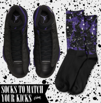SPLAT Socks for J1 13 Court Purple Varsity Low Mid High Dunk Vandal Shirt 1 - £16.50 GBP