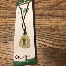 Animal Necklace River Crab Specimen in Clear Lucite Block Clear - $6.75