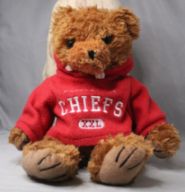 NFL Kansas City Chiefs Teddy Bear with Red Hoodie KC Emblem on Leg Good Stuff - £11.21 GBP