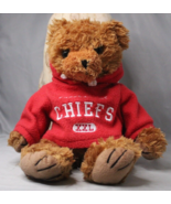 NFL Kansas City Chiefs Teddy Bear with Red Hoodie KC Emblem on Leg Good ... - £11.25 GBP