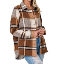 Zenana yarn dyed plaid shacket Brown - $433.46 MXN+