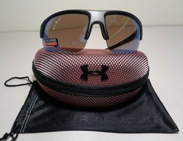 Under Armour CHANGEUP DUAL Satin Carbon Black Blue New Men&#39;s Sunglasses - $178.20