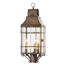 Stenton Outdoor Post Light in Solid Weathered Brass - 3 Light - £409.00 GBP