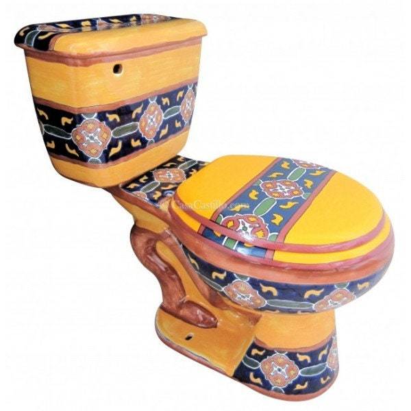 Mexican Talavera Ceramic Toilet Hand Painted - Dolores - Item image 2