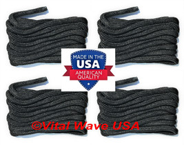 (4) USA Made Premium 5/8 in x 35 ft Black Nylon Boat Yacht Dock Line Mar... - $281.48