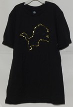 NFL Licensed Detroit Lions Youth Large Black Gold Tee Shirt - £15.66 GBP