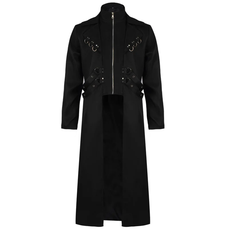 Mens Vintage Victorian Steam Jacket Renaissance Medieval F Coat Uniform Cosplay  - £233.04 GBP