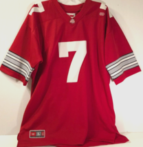 Ohio State Buckeyes #7 Vintage 90s Sewn NCAA Big Ten Headmaster Red Jersey L - $29.08