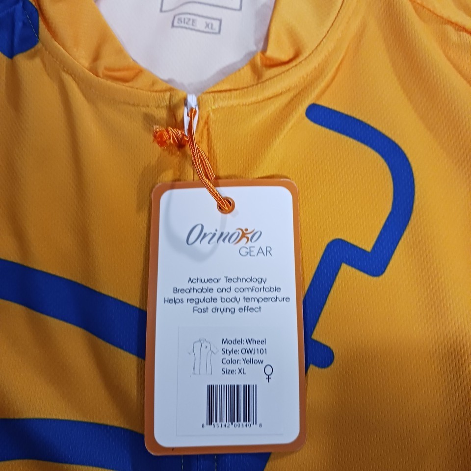 Vintage Orinoko Gear OWJ101 Cycling Jersey Size X-Large Yellow Full Zip NWT Item image 4