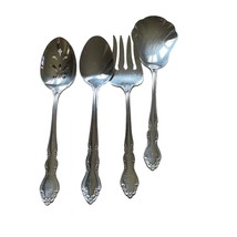 Oneida Vintage stainless steel serving set of 4 - including 1 fork and 3 spoons - £22.19 GBP