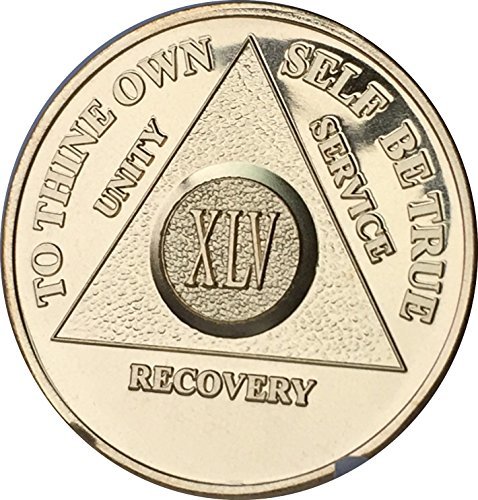 5 Year AA Medallion Lavender Pink Gold Alcoholics Anonymous Sobriety Chip Coin E - Foto 8