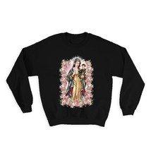 Our Lady Of Antigua : Gift Sweatshirt Baby Jesus Virgin Catholic Saint Flower Fr - £23.28 GBP