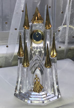 Disney Franklin Mint Austrian Crystal Cinderellas Castle Clock 24K Gold Plate - $134.10