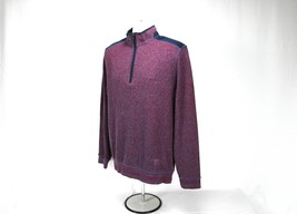 Bugatchi 1/2 Zip Pullover Sweater Men&#39;s Sz M Purple Casual Designer Long... - $31.68