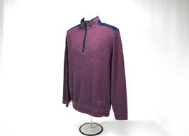 Bugatchi 1/2 Zip Pullover Sweater Men&#39;s Sz M Purple Casual Designer Long... - £24.92 GBP