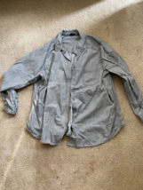 Torrid dark grey denim heart button front relaxed fit shirt size 3X - £22.24 GBP