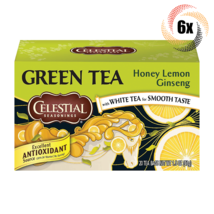 6x Boxes Celestial Honey Lemon Ginseng Green Tea | 20 Bags Each | 1.5oz - £27.18 GBP