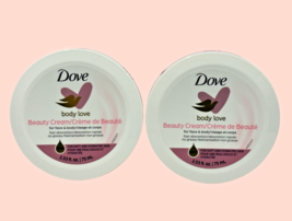Dove Body Love Beauty Cream Pair (2) 2.53 fl oz Jars For Face &amp; Body Pin... - $6.90
