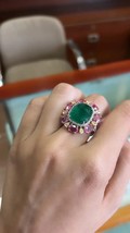 Emerald Gold Ring 14k Emerald Ruby Diamond Citrine Ring Wedding Wear - £531.21 GBP