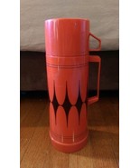 Vintage Aladdin Insulated Flask Thermos Red with Black Diamond Pattern 1... - £11.76 GBP