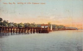 Casco Bay Maine~Landing At Little Diamond ISLAND~1908 Photo Postcard - £7.32 GBP