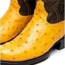 SAVANNAH Genuine Ostrich Skin Cowboy Boot from the Western Collection Buttercup image 4