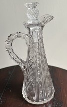 Vintage EAPG Glass Cruet Thumbprint Diamond Pineapple Stopper - £10.61 GBP