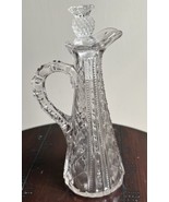 Vintage EAPG Glass Cruet Thumbprint Diamond Pineapple Stopper - $16.73 CAD