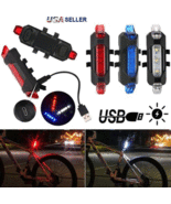 Bike Tail Light Bicycle Rechargeable USB 5 LED Safety Rear Lamp Flashing... - $198.81 MXN+