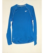 Nike Dri-Fit Activewear Top Mens Small Blue Crew Neck Long Sleeve Runnin... - £11.04 GBP