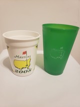 Lot Of 2 Masters Plastic Cups 2008 Green Golf Augusta, GA PGA - £18.36 GBP