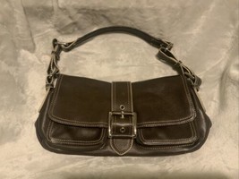 Vintage Clarks Brown Leather Purse Handbag With Buckle - £19.53 GBP