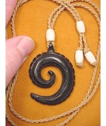 (IBP-08) MAORI style circle of life FISH HOOK aceh bovine horn PENDANT N... - $25.63 CAD