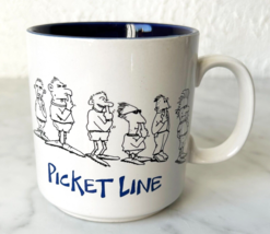 Picket Line Cartoon Pun John Lamb Artist Mug - White Purple Papel Coffee... - $16.10