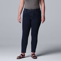 Plus Size Simply Vera Vera Wang Mid-Rise Skinny Jeans, Size: 14W, Dark Blue - $26.18