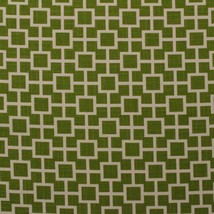 Ballard Design Domino Green Geometric Blocks Linen Multiuse Fabric By Yard 54&quot; W - £10.15 GBP
