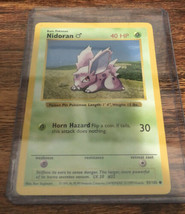 1st Edition Shadowless Nidoran 55/102 Base Set Pokemon Card Rare HP - £4.67 GBP
