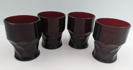 Georgian Ruby Red Anchor Hocking 3 7/8” Flat-footed Tumblers Set of 4 image 8