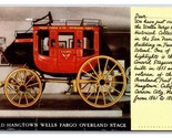 Hangtown Wells Fargo Overland Stage Old Timer Car UNP Chrome Postcard D21 - $1.93