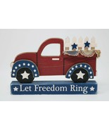 AMERICA Let FREEDOM Ring TRUCK Arts &amp; Crafts Wooden Display Piece USA - $242.75 MXN