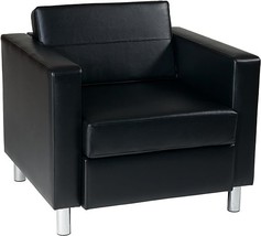 Osp Home Furnishings Pacific Armchair With Padded Box Spring Seats And Silver Fi - £386.74 GBP