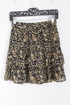NWT Boden 2 Black Multi Floral Tiered Flounce Chiffon Skirt - $36.10