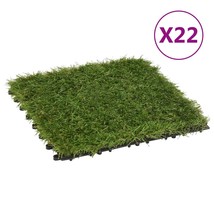 Artificial Grass Tiles 22 pcs Green 30x30 cm - £59.18 GBP